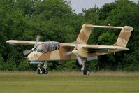 F-AZKM @ LFFQ - North American OV-10B Bronco, Landing rwy 28, La Ferté-Alais airfield (LFFQ) Air show 2015 - by Yves-Q