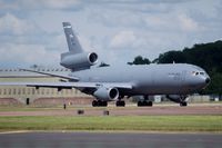 83-0077 @ EGUN - Assigned to the 60th / 349th Air Mobility Wing at Travis AFB, KC-10A 83-0077 taxis at RAF Fairford for Departure after arriving with the F-35's for the Royal International Air Tattoo - by Steve Buckley