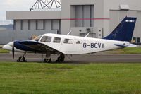 G-BCVY @ EGFF - Resident Seneca II, Topex Ltd, previously N32447, seen parked up. - by Derek Flewin