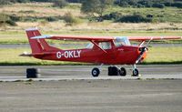 G-OKLY @ EGFH - Visiting Reims Cessna F150K operated by Horizon Flight Training. Previously registered G-ECBH when based at Swansea Airport. - by Roger Winser