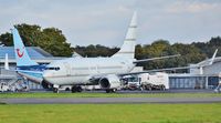 P4-BBJ @ EGHH - Parked at terminal after positioning from EGSS - by John Coates