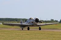 F-AZRB @ LFOT - North American SNJ-5 Texan, Taxiing to parking area, Tours Air Base 705 (LFOT-TUF) Open day 2015 - by Yves-Q