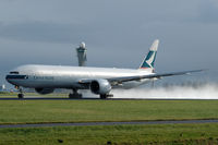 B-KQQ @ EHAM - Cathay Pacific Airways Boeing 777-367ER taking off from a wet runway at Schiphol airport, the Netherlands - by Van Propeller