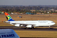 ZS-SLD @ FAJS - Airbus A340-212 [019] (South African Airways) Johannesburg Int~ZS 19/09/2006. Taken through the glass of the terminal. - by Ray Barber