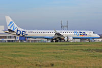 G-FBEF @ EGFF - Embraer 195, Flybe call sign Jersey 4UE. Previously PT-SNY, seen landing on runway 12 out of Paris CDG. - by Derek Flewin