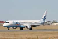 G-FBEF @ LFBD - Embraer ERJ-195LR, Taxiing to holding point Delta rwy 05, Bordeaux Mérignac airport (LFBD-BOD) - by Yves-Q