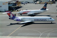 N477HA @ PHNL - Boeing 717-22A [55122] (Hawaiian Airlines) Honolulu-Int'l~N 29/09/2004 - by Ray Barber