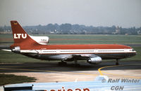 D-AERE @ EDDL - Lockheed L-1011-385-1-1 TriStar - LTU - D-AERE - 1987 - DUS -From a Slide - by Ralf Winter