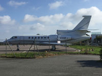 N306FJ @ EGJB - Parked at the east end, Guernsey Airport - by alanh