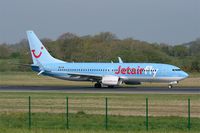 OO-JAD @ LFRB - Boeing 737-8K5, Take off run rwy 07R, Brest-Bretagne airport (LFRB-BES) - by Yves-Q
