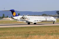 D-ACKI @ LFSB - Canadair Regional Jet CRJ-900LR, Reverse thrust landing rwy 15, Bâle-Mulhouse-Fribourg airport (LFSB-BSL) - by Yves-Q