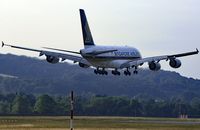 9V-SKS @ LSZH - Singapore Airlines Airbus A380-841 airplane landing at Zurich International Airport. - by miro susta