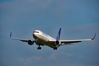 N670UA @ LSZH - United  Airlines Boeing 767-322 airplane before landing at Zurich International Airport. - by miro susta