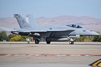 168470 @ KBOI - Landing roll out on RWY 10R.  VFA-14 “Tophatters”,
Carrier Air Wing 9, NAS Lemoore, CA - by Gerald Howard