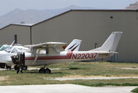 N22037 @ KRIR - 1967 Cessna 150H @ Flabob Airport, Riverside, CA home base (munus engine + cowl) - by Steve Nation
