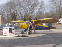 N4756H @ I73 - Piper PA-11 at the fuel pump - by Christian Maurer