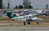 N6716Z @ KRAL - California Baptist University Flight School 1980 Beech 76 Duchess taxiing for take-off @ Riverside MAP, CA home base - by Steve Nation
