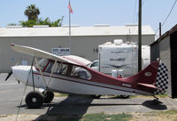 N4369C @ KRIR - Locally-based 1956 Champion 7EC with  big tires @ iconic Flabob Airport, Riverside, CA - by Steve Nation