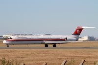 I-SMEL @ LFBD - McDonnell Douglas MD-82, Taxiing to holding point Delta rwy 05, Bordeaux Mérignac airport (LFBD-BOD) - by Yves-Q