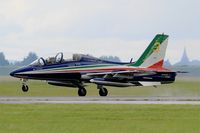 MM55058 @ LFOA - Italian Air Force Aermacchi MB-339PAN, N°3 of Frecce Tricolori Aerobatic Team 2016, Landing rwy 24, Avord Air Base 702 (LFOA) Open day 2016 - by Yves-Q