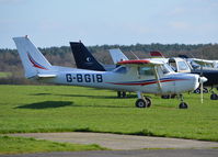 G-BGIB @ EGTF - Cessna 152 at Fairoaks. Ex N68169 - by moxy