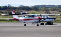 G-SEEK @ EGFH - Visiting Round The World Cessna Turbo Centurion. - by Roger Winser
