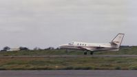 N55WH @ O88 - Citation departing runway at the old Rio Vista Airport California 1980's? - by Clayton Eddy