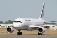 F-GKXU @ LFBD - Airbus A320-214, Taxiing to holding point rwy 05, Bordeaux Mérignac airport (LFBD-BOD) - by Yves-Q