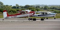 G-ASIT @ EGFH - Visiting Cessna 180. - by Roger Winser