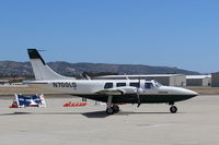 N700LD @ CMA - 1981 Piper (Ted Smith) AEROSTAR 602P, two Lycoming TIO-540-AA1A5 290 Hp each, pressurized, 6 seats, built at the Santa Maria, CA plant, taxi arrival with monitors at AOPA FLY-IN - by Doug Robertson