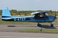 G-ATEF @ EGLK - Previously N3978U. Owned by Swans Aviation. Good to see this lovely little Cessna on the move, even the marker post matches its bright blue scheme. - by Glyn Charles Jones