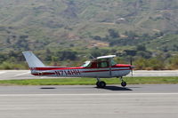 N714HH @ SZP - 1977 Cessna 150M, Continental O-200 100 Hp, landing roll Rwy 22 - by Doug Robertson