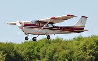 G-CBME @ EGFH - Visiting Reims/Cessna Skyhawk departing Runway 22. - by Roger Winser