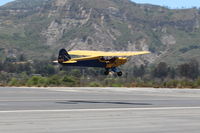 N4535M @ SZP - 1947 Piper PA-11 CUB SPECIAL, Continental A&C65 65 Hp, takeoff climb Rwy 22, flown solo from rear tandem seat - by Doug Robertson