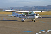 HB-CLP @ LSZG - A winter evening without any snow at Grenchen. It has a Lycoming O-360-A4M now.