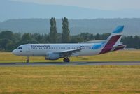 D-ABHG @ LOWG - Eurowings A320 taking-off at LOWG - by Paul H