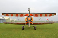 N74189 @ X5FB - Boeing PT-17 overnighting at Fishburn Airfield prior to a first UK performance in 2014 at Littlehaven's Promenade & Seawall opening celebrations, South Shields. April 5th 2014. - by Malcolm Clarke