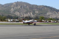 N6646J @ SZP - 1968 Piper PA-28-180 CHEROKEE, Lycoming O&VO-360 180 Hp, landing roll Rwy 22 - by Doug Robertson