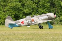 F-AZNN @ LFFQ - Yakovlev YAK-11, Taxiing to parking area, La Ferté-Alais airfield (LFFQ) Airshow 2016 - by Yves-Q