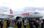 C-GWXZ @ EGLF - Bombardier CSeries CS100 (BD-500-1A10) of Swiss at Farnborough International 2016