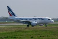 F-GUGN @ LFRB - Airbus A318-111, Taxiing to boarding area, Brest-Bretagne airport (LFRB-BES) - by Yves-Q