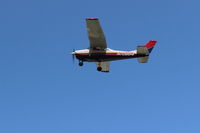 N70884 @ SZP - 1969 Cessna 182M SKYLANE, Continental O-470-R 230 Hp, fast flyover Rwy 22 at altitude - by Doug Robertson