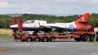 XL612 @ EGFH - The fuselage of ex-RAF/ex-ETPS Hunter T.7 aircraft being moved from Swansea Airport to MOD Saint Athan after being a gate guardian at the airport since 8th January 2012. - by Roger Winser