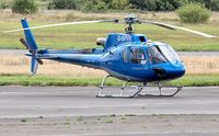 G-SPVK @ EGFH - Visiting Ecureuil operated by SD Helicopters. - by Roger Winser