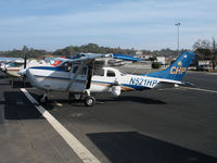 N521HP @ KAUN - Aircrew ready to exit California Highway Patrol CHP 2000 Cessna T206H Turbo Stationair @ Auburn Municipal Airport, CA home base - by Steve Nation