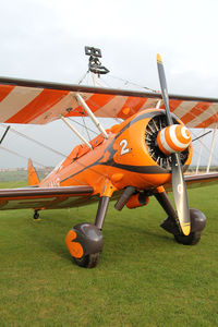 N74189 @ X5FB - Boeing PT-17/R985 at Fishburn Airfield, UK. April 5th 2014. - by Malcolm Clarke