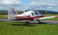 G-CBEH @ EGFH - Bulldog prevoisly XX521 coded H in RAF services. - by Roger Winser