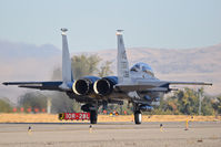 92-0366 @ KBOI - awaiting clearance for RWY 10R.  391st Fighter Sq. Bold Tigers, 366th Fighter Wing, Mountain Home AFB, Idaho. - by Gerald Howard