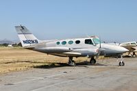 N821KB @ E16 - Locally-based 1966 Cessna 411 parked and rotting on the ramp at San Martin Airport, CA. - by Chris Leipelt