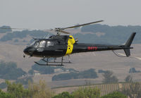 N4TV @ O69 - KNBC News 4 (Los Angeles, CA) 1996 Eurocopter AS-350B-2 in new black color scheme landing at Petaluma Municipal Airport, CA temporary home base after flight to cover the devastating October 2017 Northern California wildfires - by Steve Nation